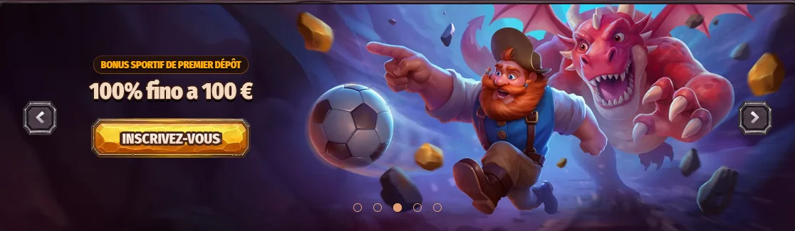 Bannière Dragonia bonus sportif 100% jusqu'à 100€